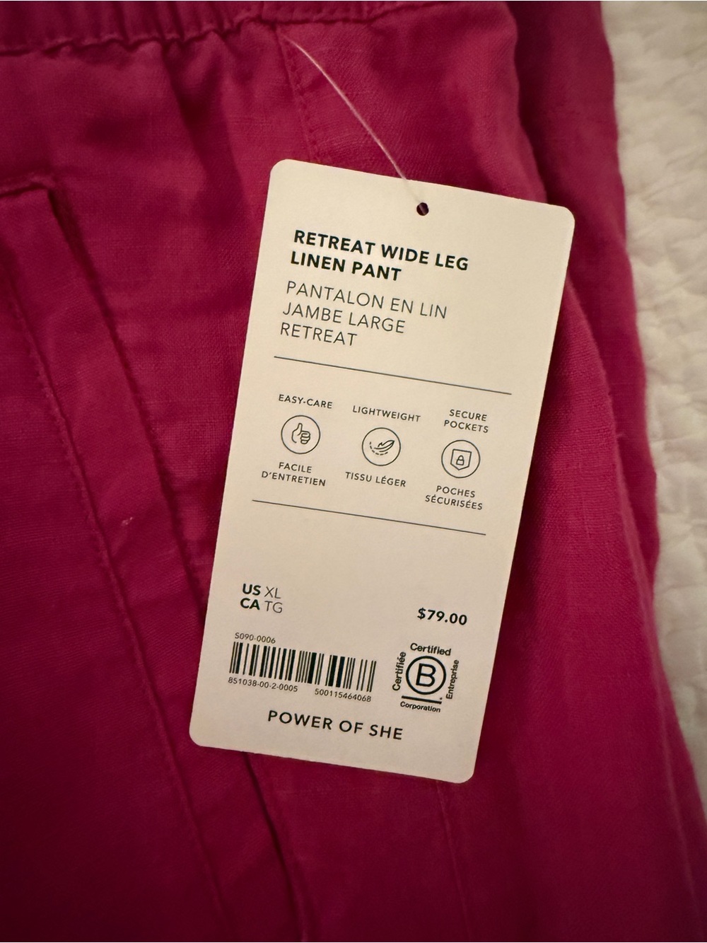 Athleta Wide Leg Retreat Linen pants NWT